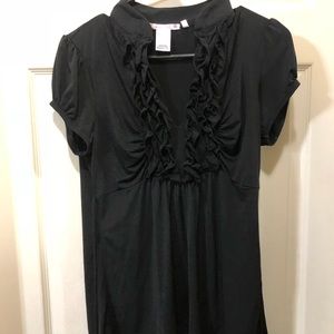 Black dressy ruffled top